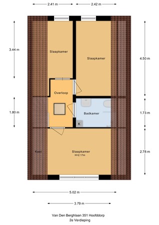 Floorplan - Van den Berghlaan 351, 2132 AK Hoofddorp